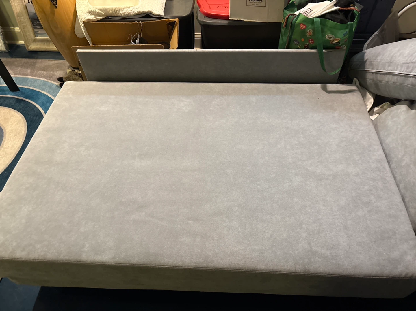 NEEDS2GO Gray Velvet Daybed Sofa with Ottoman & Pillows - photo 4