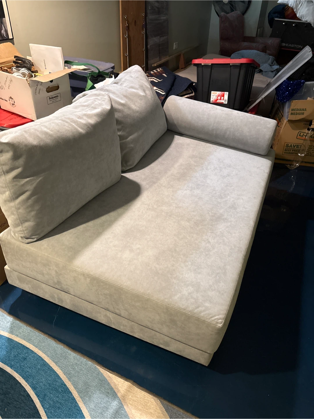 NEEDS2GO Gray Velvet Daybed Sofa with Ottoman & Pillows - photo 2