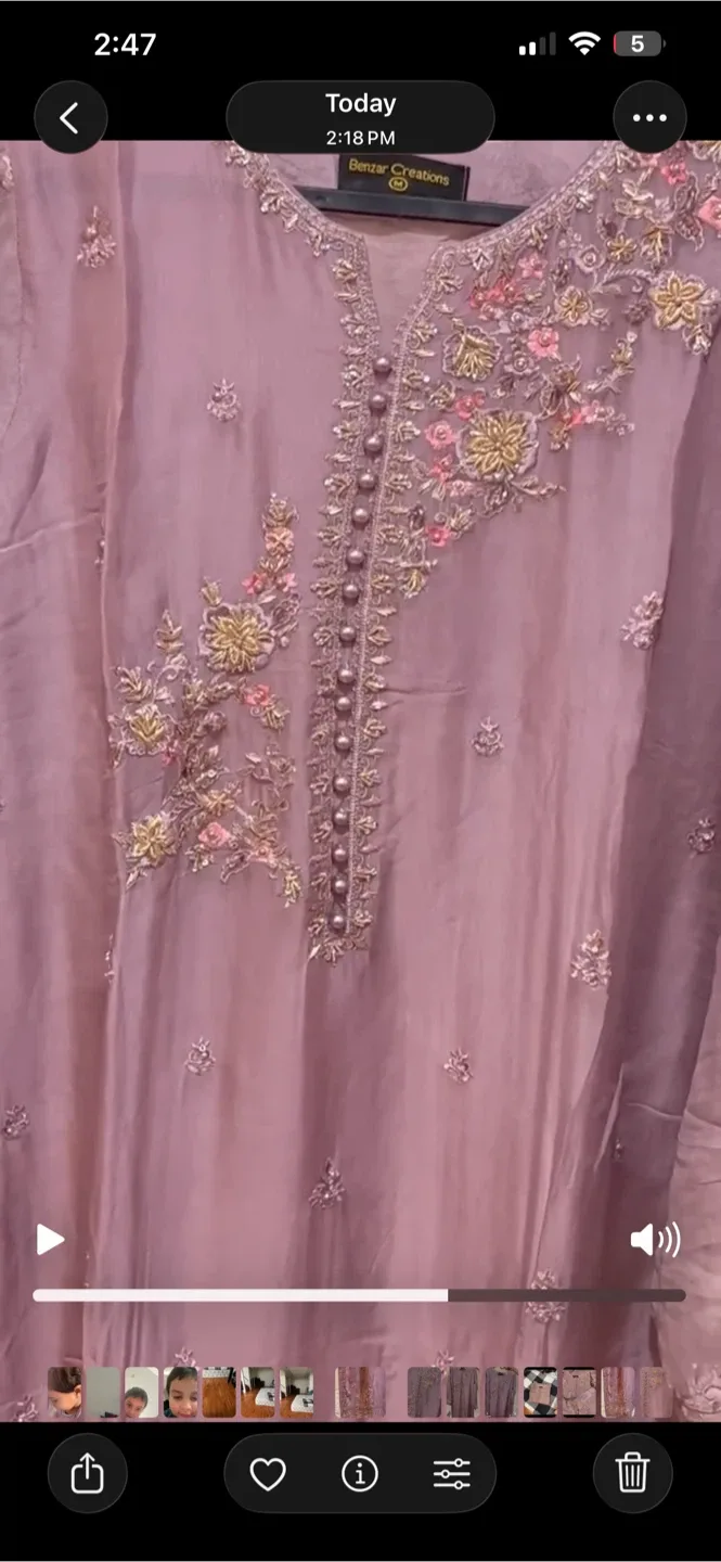 Beautiful Embroidered 3pcs Pure Chiffon Pakistani Suit image indicator(6)