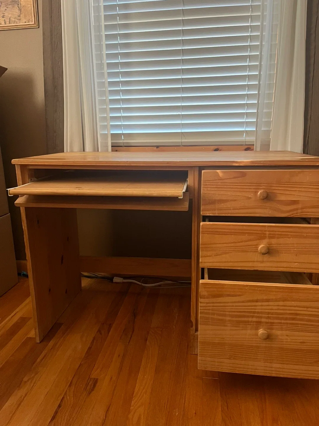 Wooden Desk with Drawers and Chair image indicator(3)