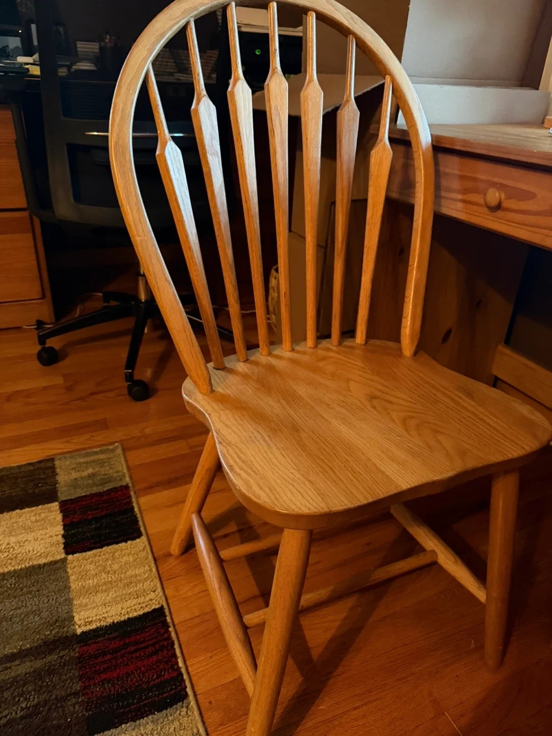 Wooden Desk with Drawers and Chair image indicator(6)
