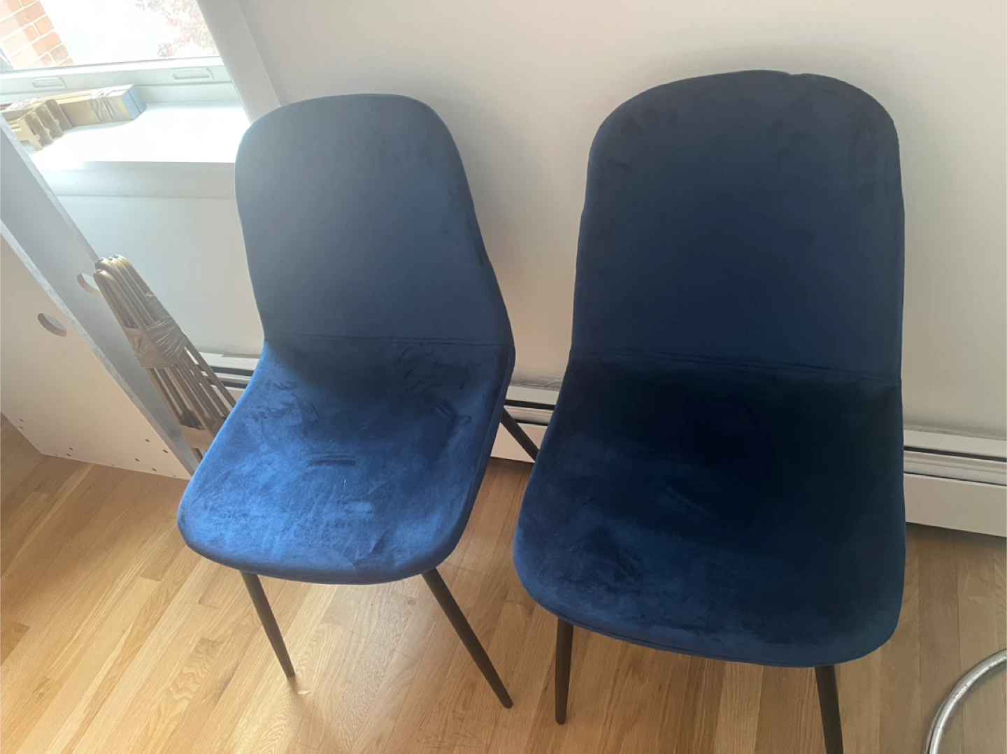 Navy Blue Velvet Dining Chairs (Set of 2)
