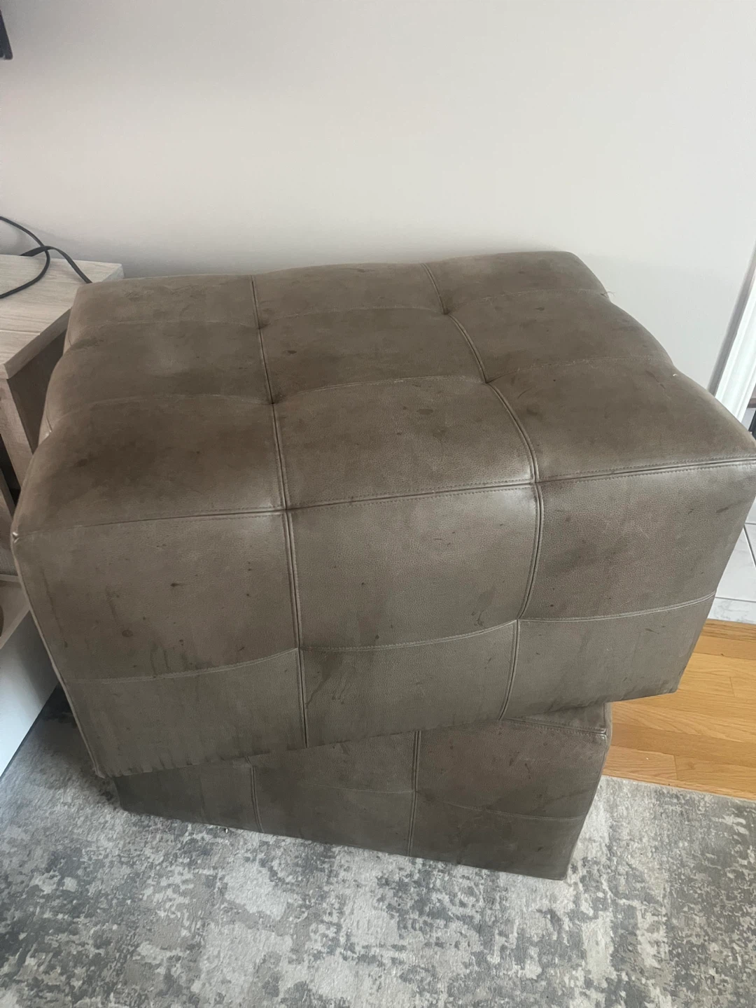 A pair of Ottoman’s - grey