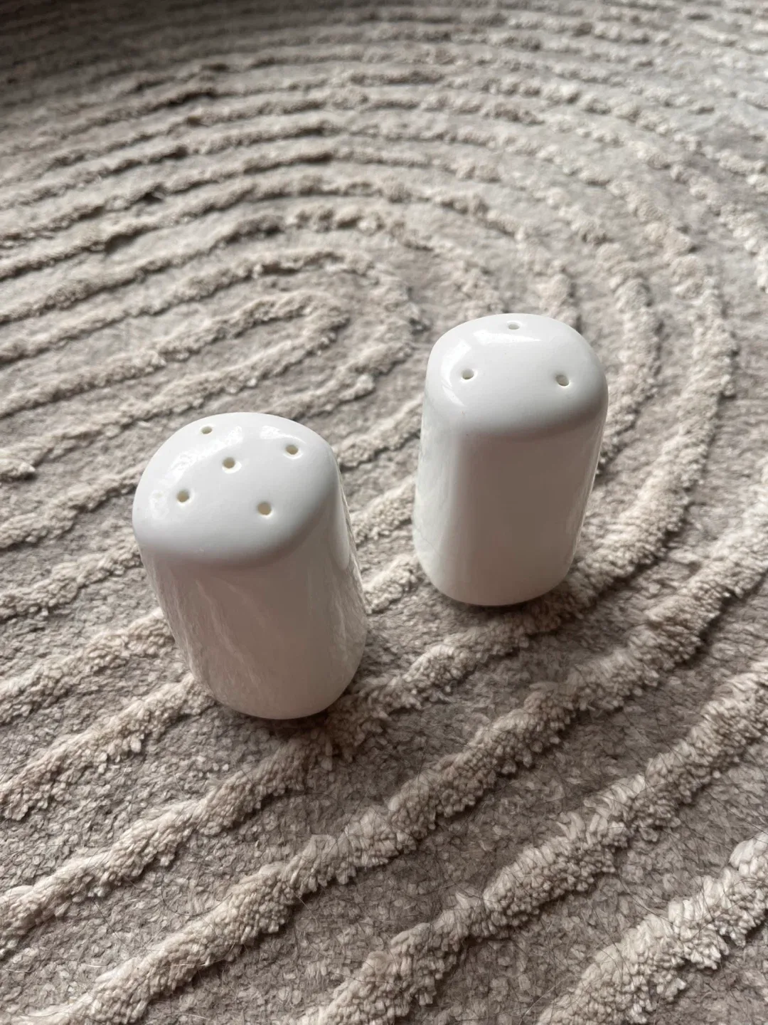 White Ceramic Salt Pepper Shakers