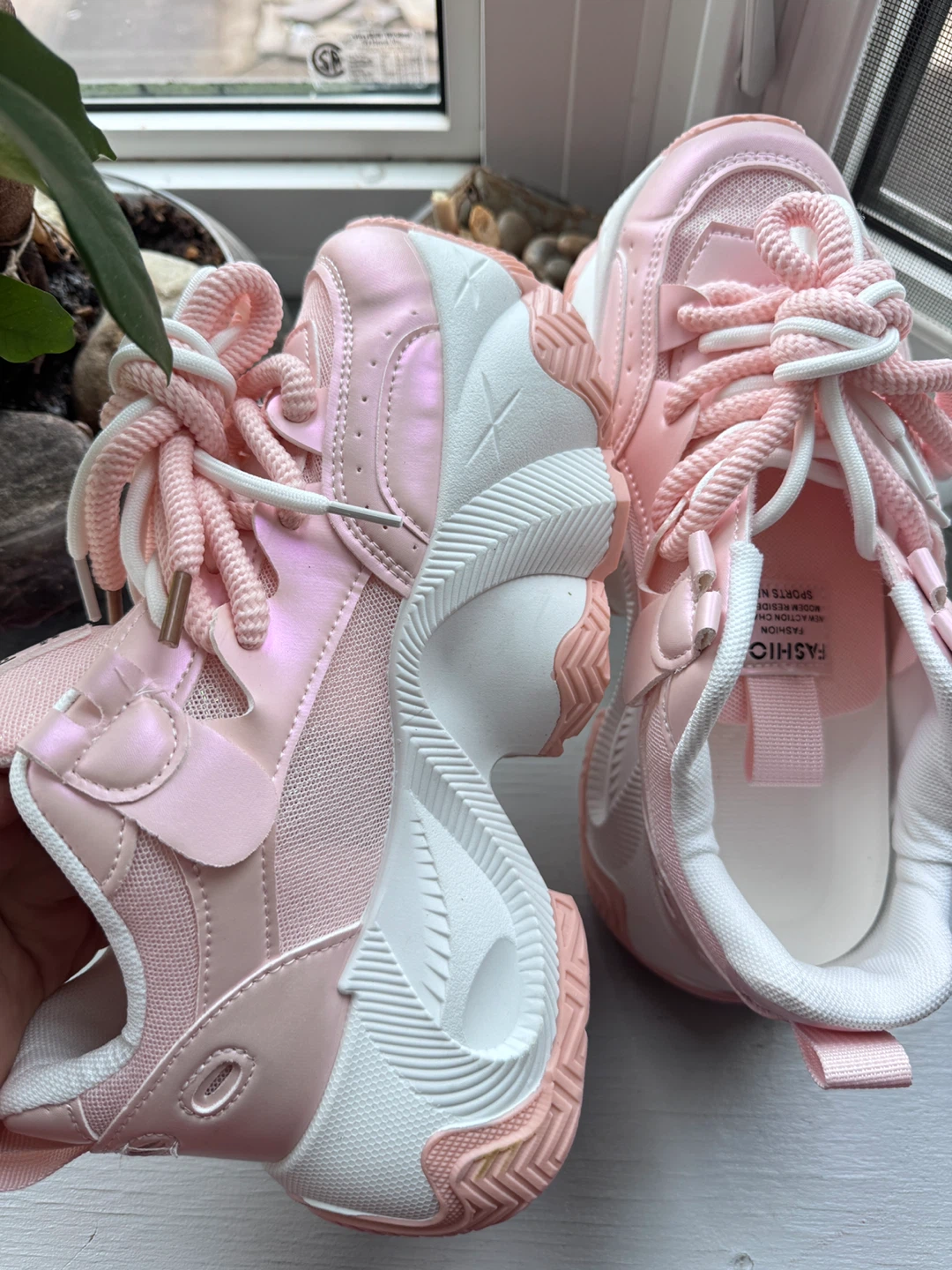 Pink Fashion Clunky Sneakers  women size 8.5 - photo 2