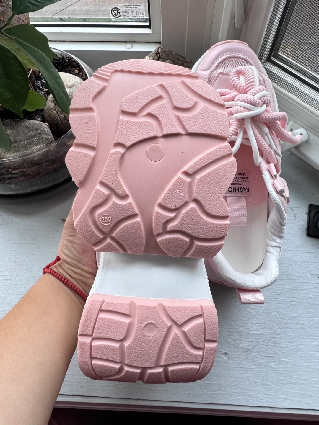 Pink Fashion Clunky Sneakers  women size 8.5 image indicator(3)