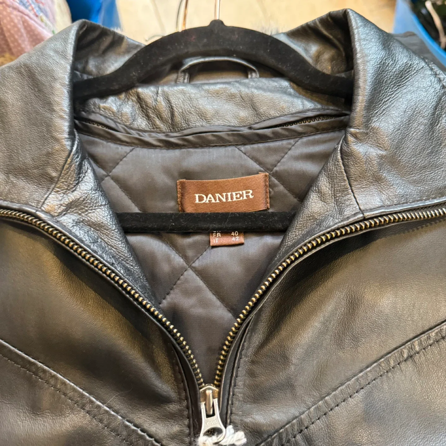 Danier Black Leather Jacket Size S image indicator(4)
