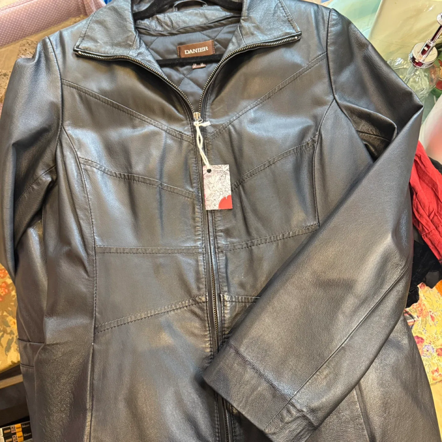 Danier Black Leather Jacket Size S image indicator(3)