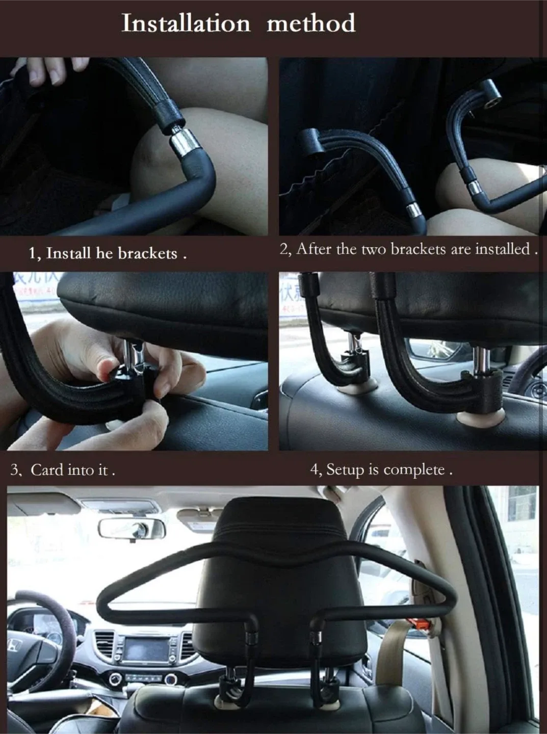 NEW Car Seat Headrest Coat Hanger Rack image indicator(5)