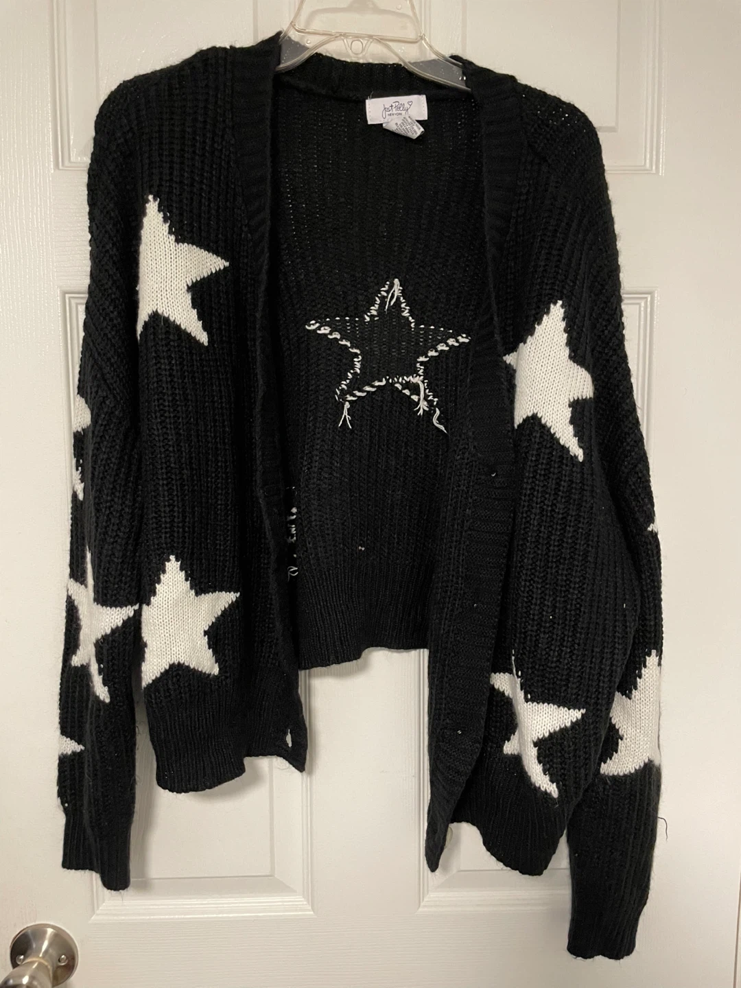 Just Polly New York Women’s Cardigan (Black/White Stars) - photo 2
