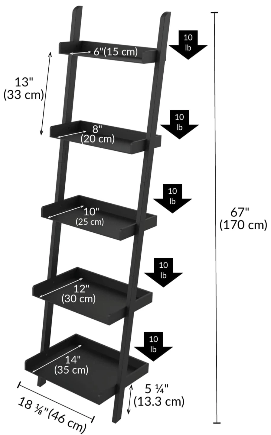Black Ladder Shelf x2 - photo 2
