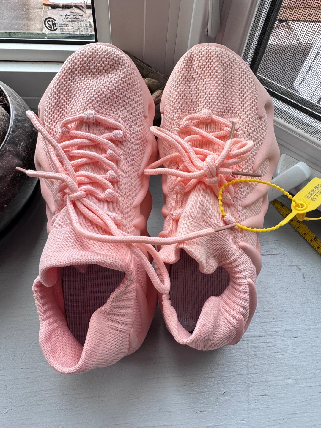Pink Knit Sneakers - women size 8.5