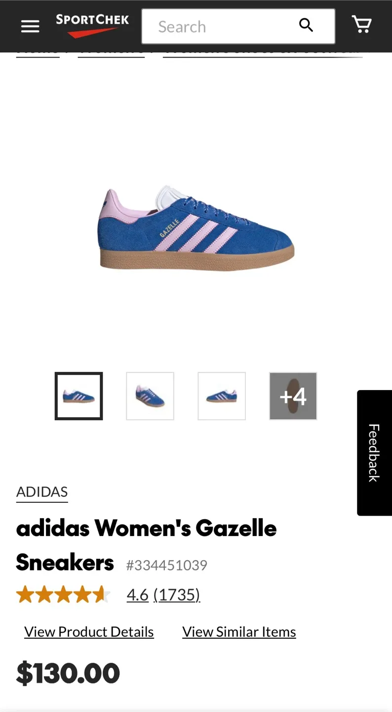 Adidas Women's Gazelle Sneakers - Blue/Pink image indicator(2)