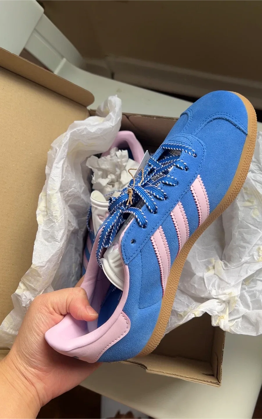 Adidas Women's Gazelle Sneakers - Blue/Pink image indicator(4)