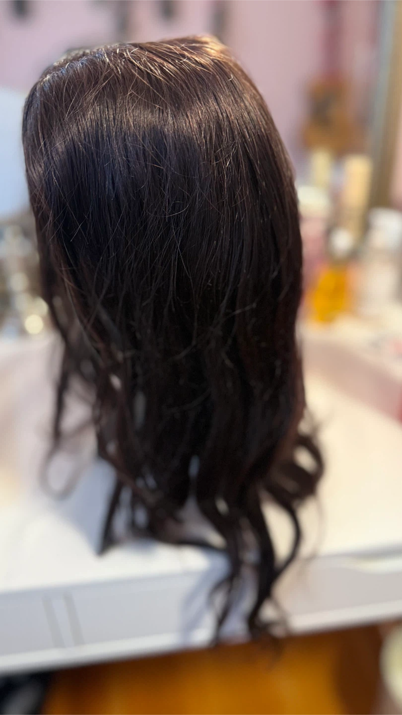 🌸 Dark Brown Wavy Wig – 100% Human Hair 🌸 - photo 2
