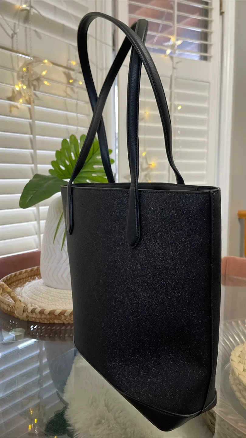 Kate Spade Black Glitter Tote Bag image indicator(2)