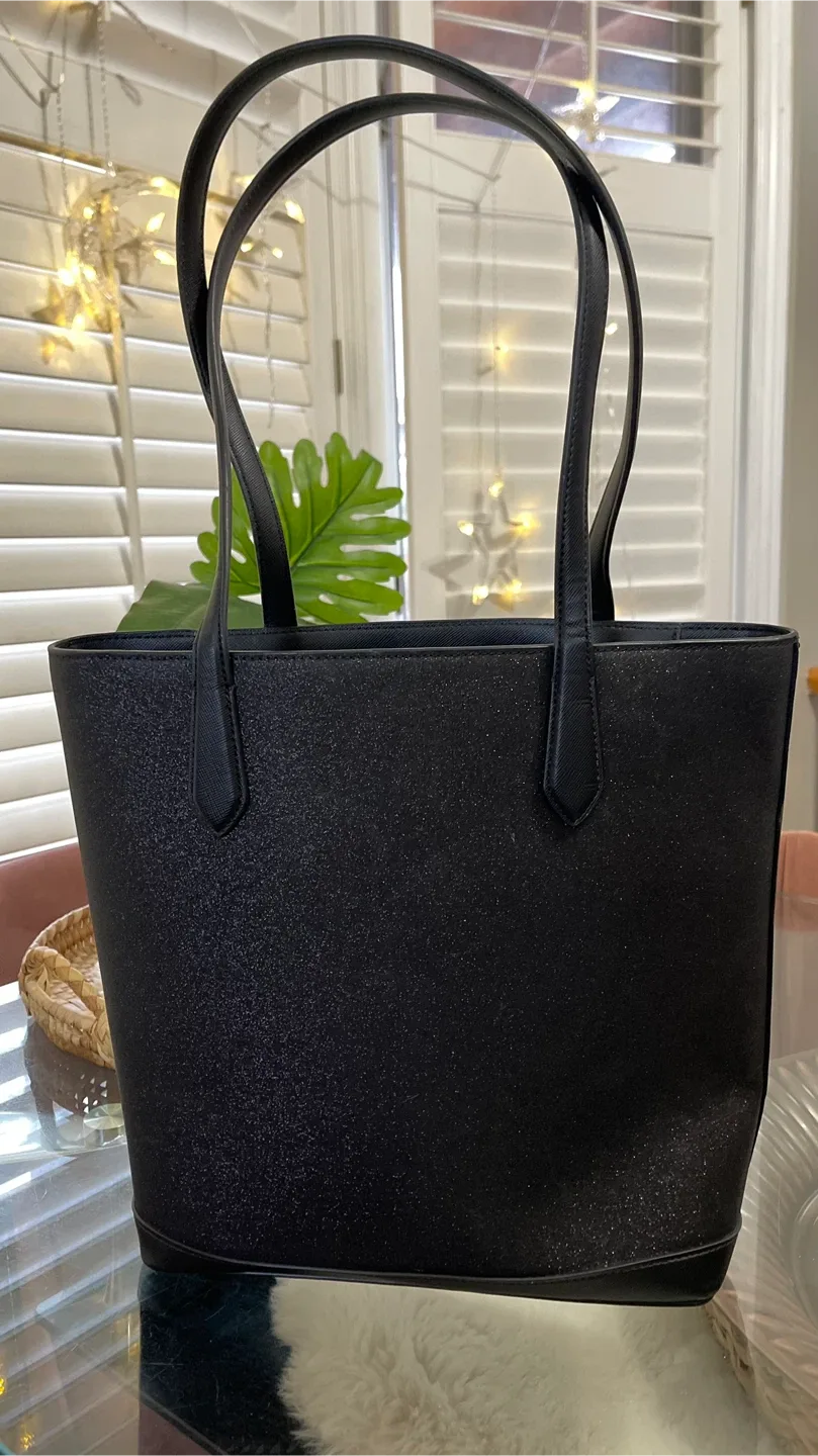 Kate Spade Black Glitter Tote Bag image indicator(3)