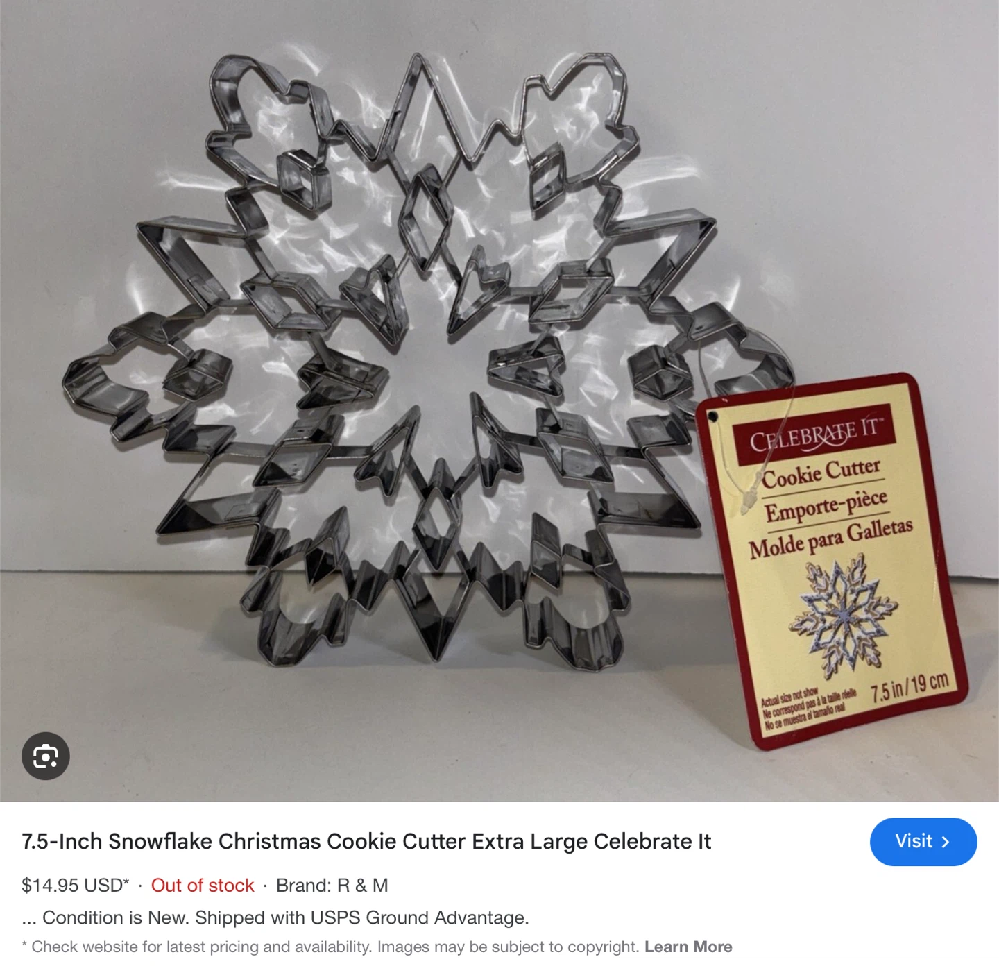 Celebrate It Snowflake Cookie Cutter - Extra Large