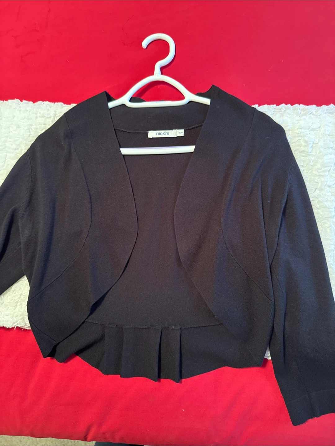 Rickis Black Bolero Shrug - Size S