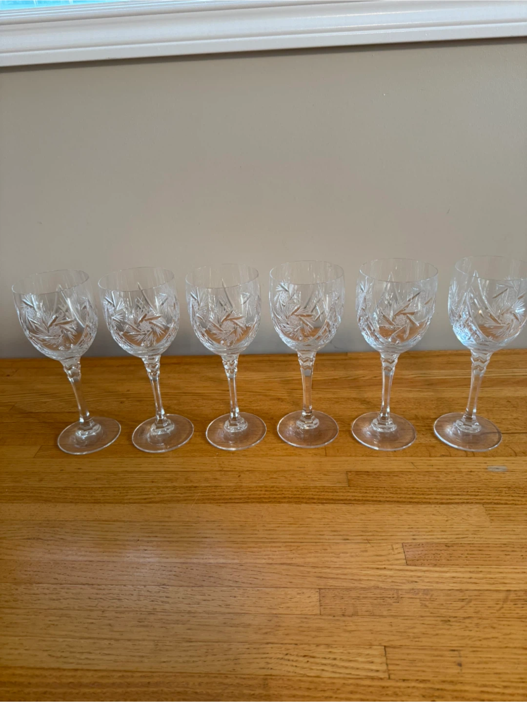 Pinwheel Crystal Wine Glasses (Set of 6)
