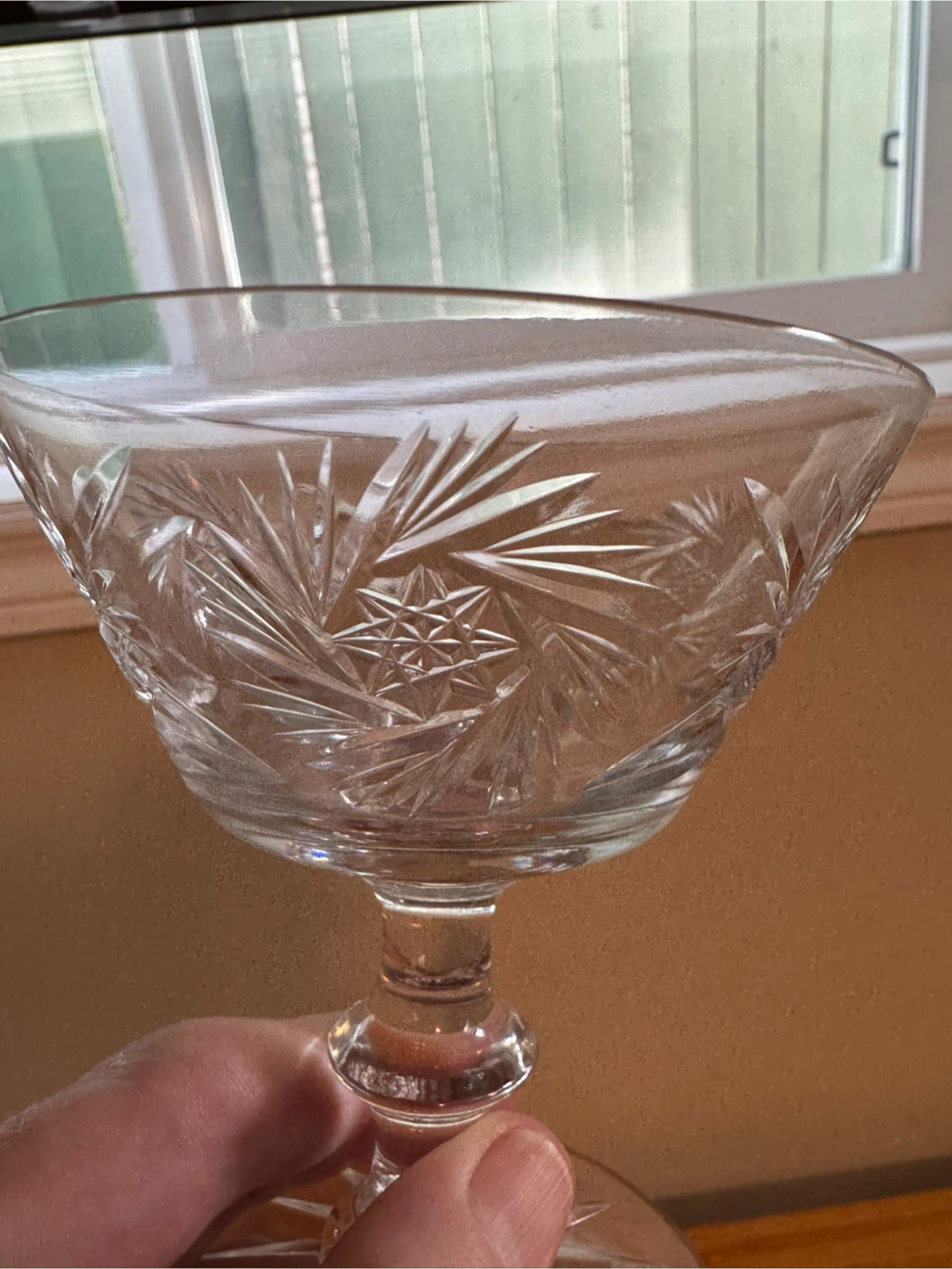Vintage Crystal Coupe Glasses - Set of 4