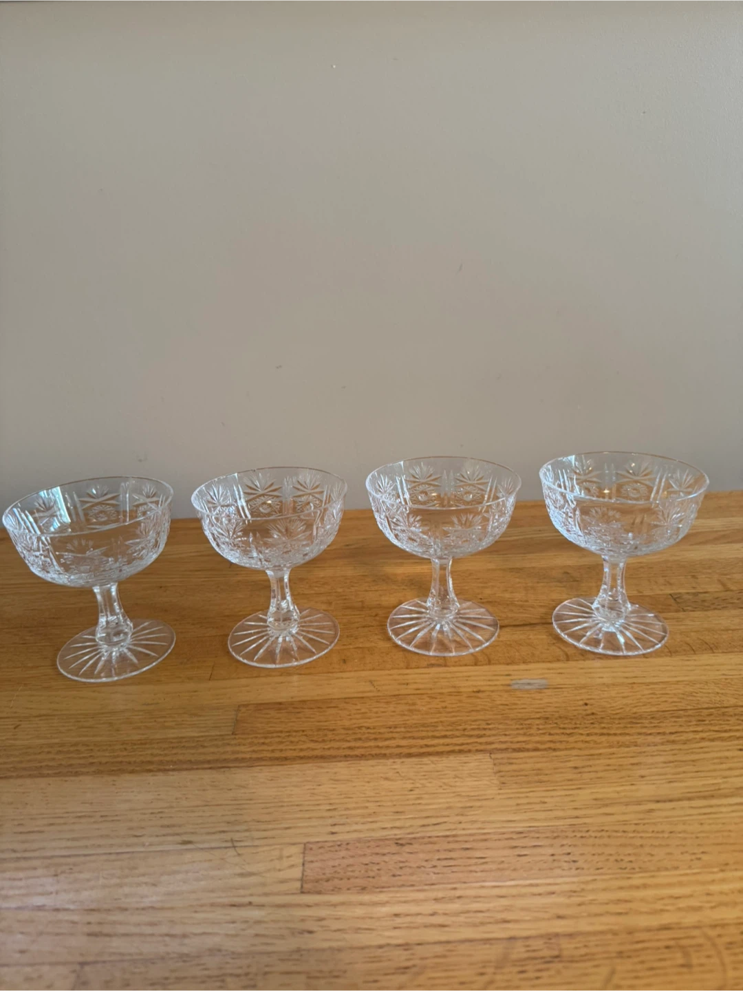 Set of 4 Vintage Crystal Coupe Glasses - photo 2