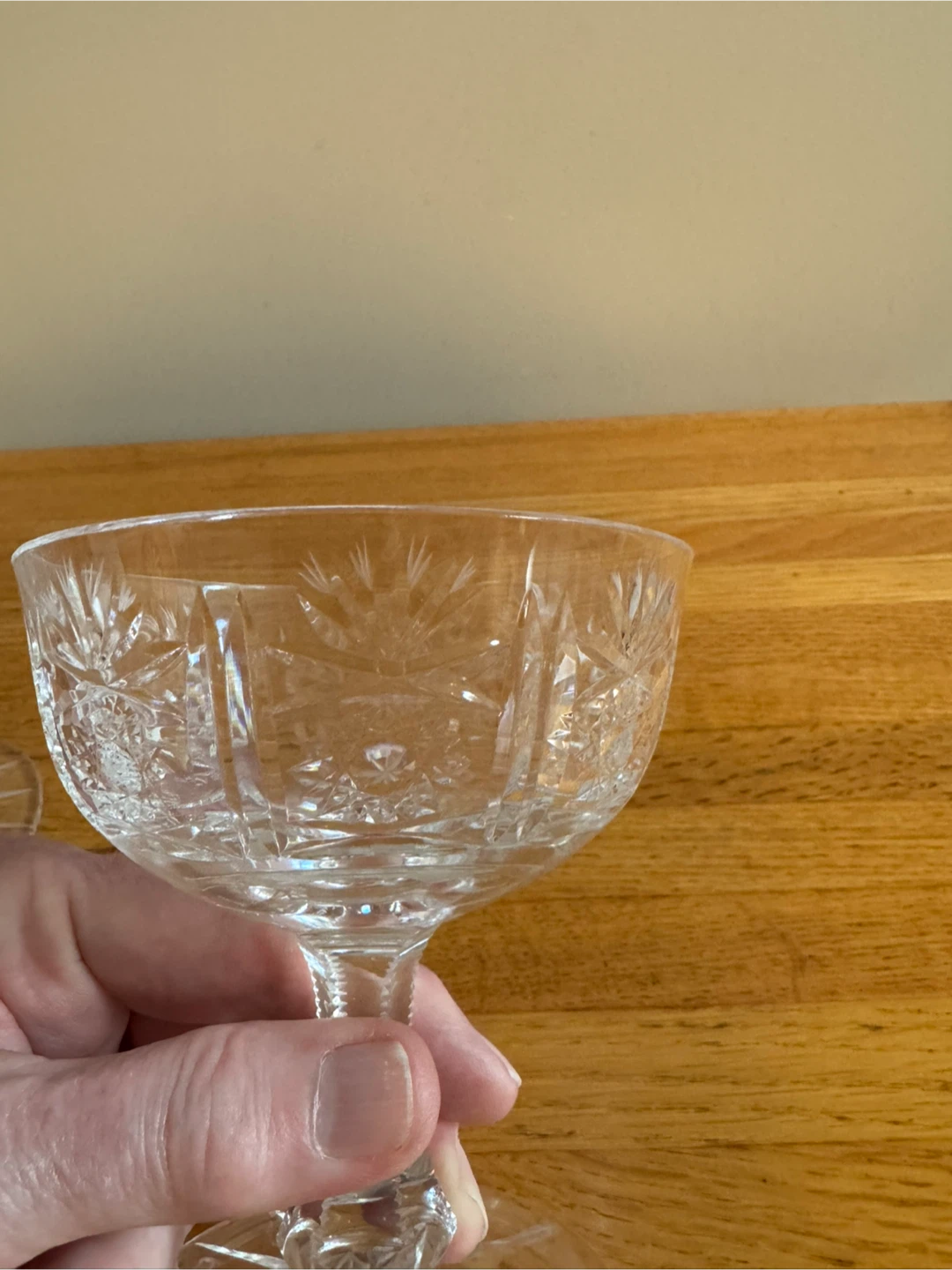 Set of 4 Vintage Crystal Coupe Glasses
