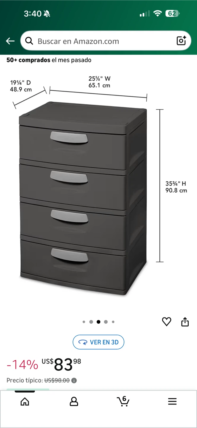 Organizador de 4 cajones. - drawer organizer plastic. - photo 2