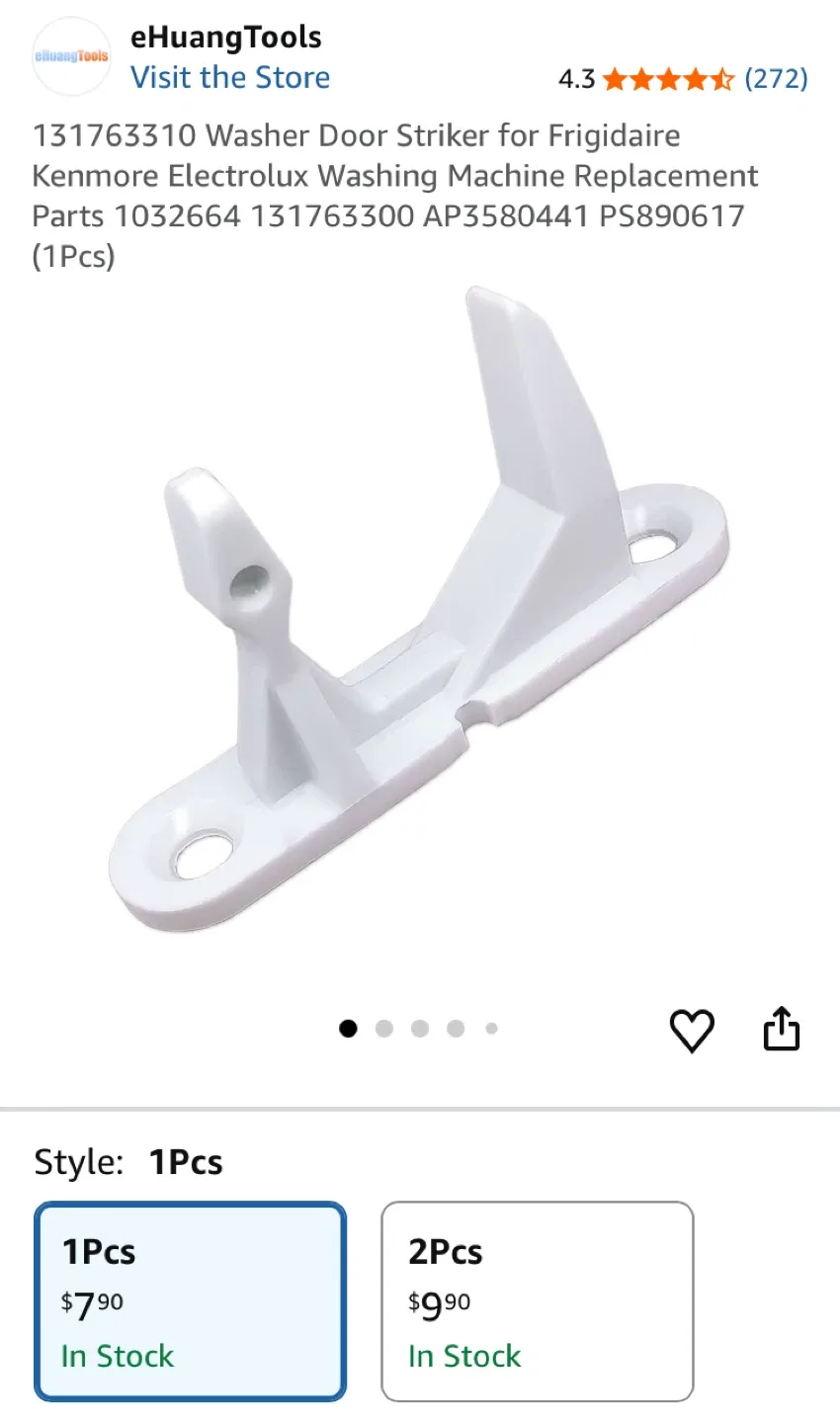 Washer Door Striker for Frigidaire, Kenmore, Electrolux