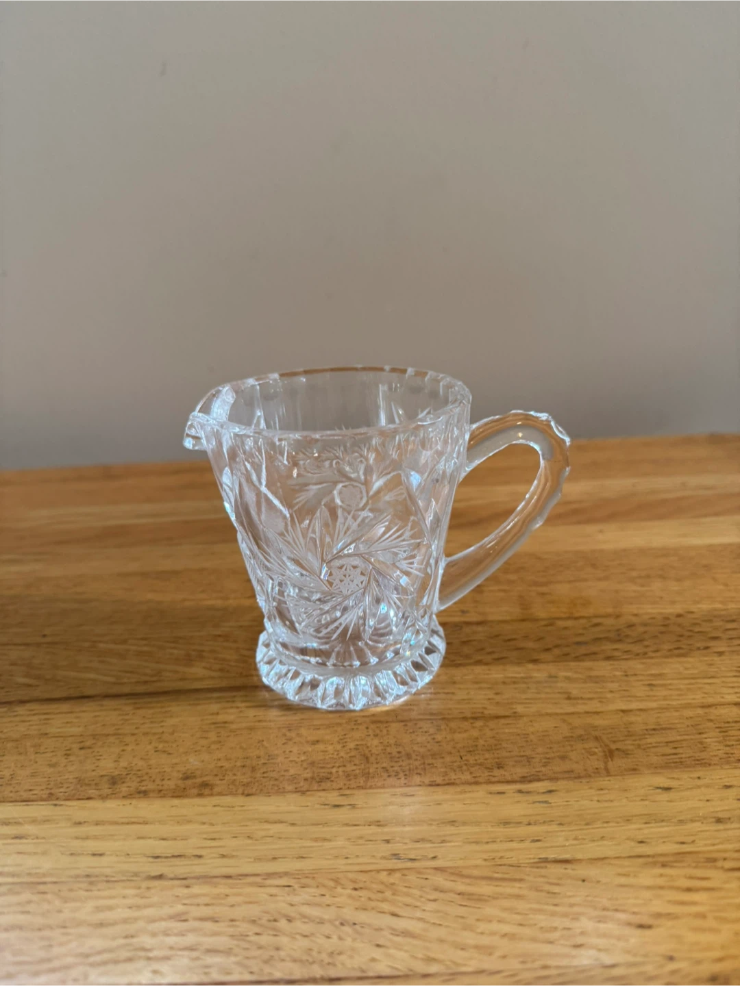 Vintage Crystal Creamer Pitcher