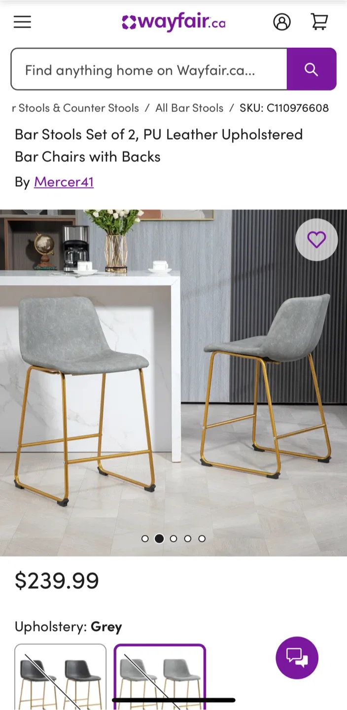 New Homefun Bar Stools set of 2 image indicator(3)