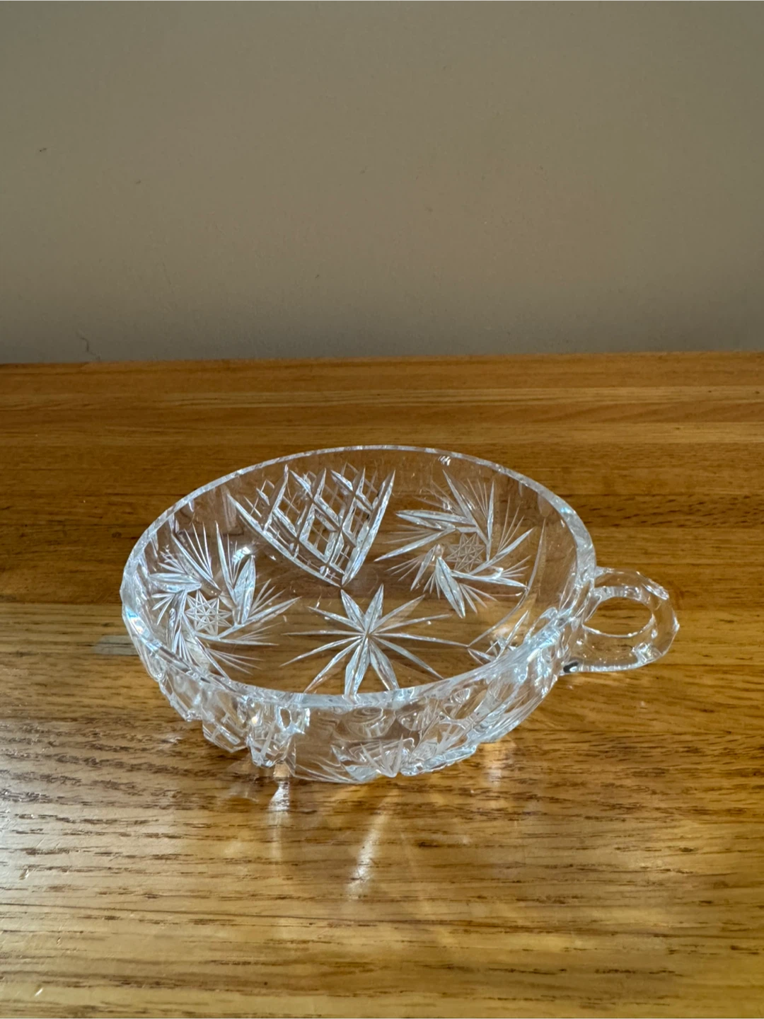 Vintage Crystal Bowl with Handle
