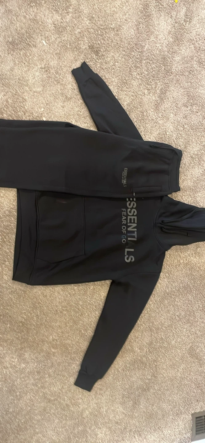 Essentials Fear of God Black Hoodie & Pants Set