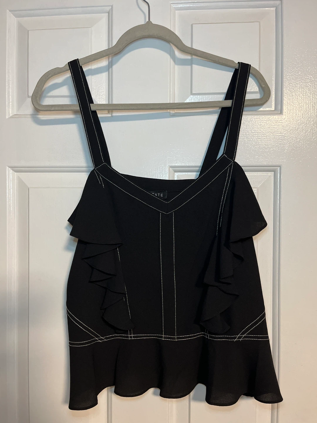1.STATE Black Ruffle Tank Top - Size M