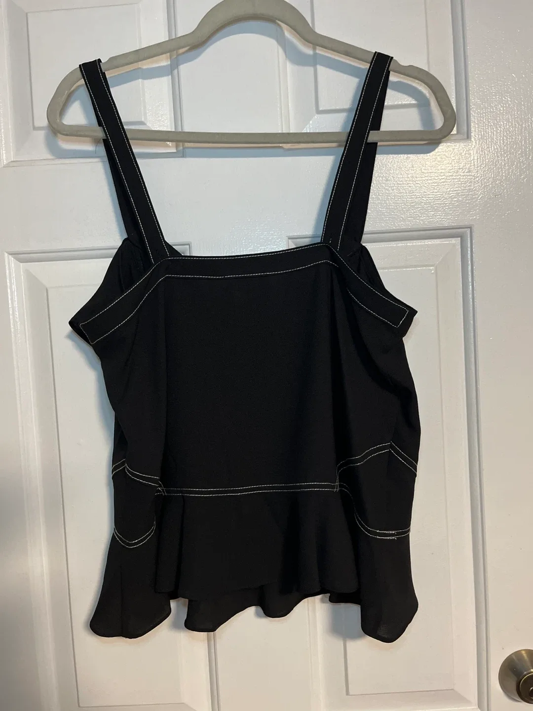 1.STATE Black Ruffle Tank Top - Size M image indicator(2)