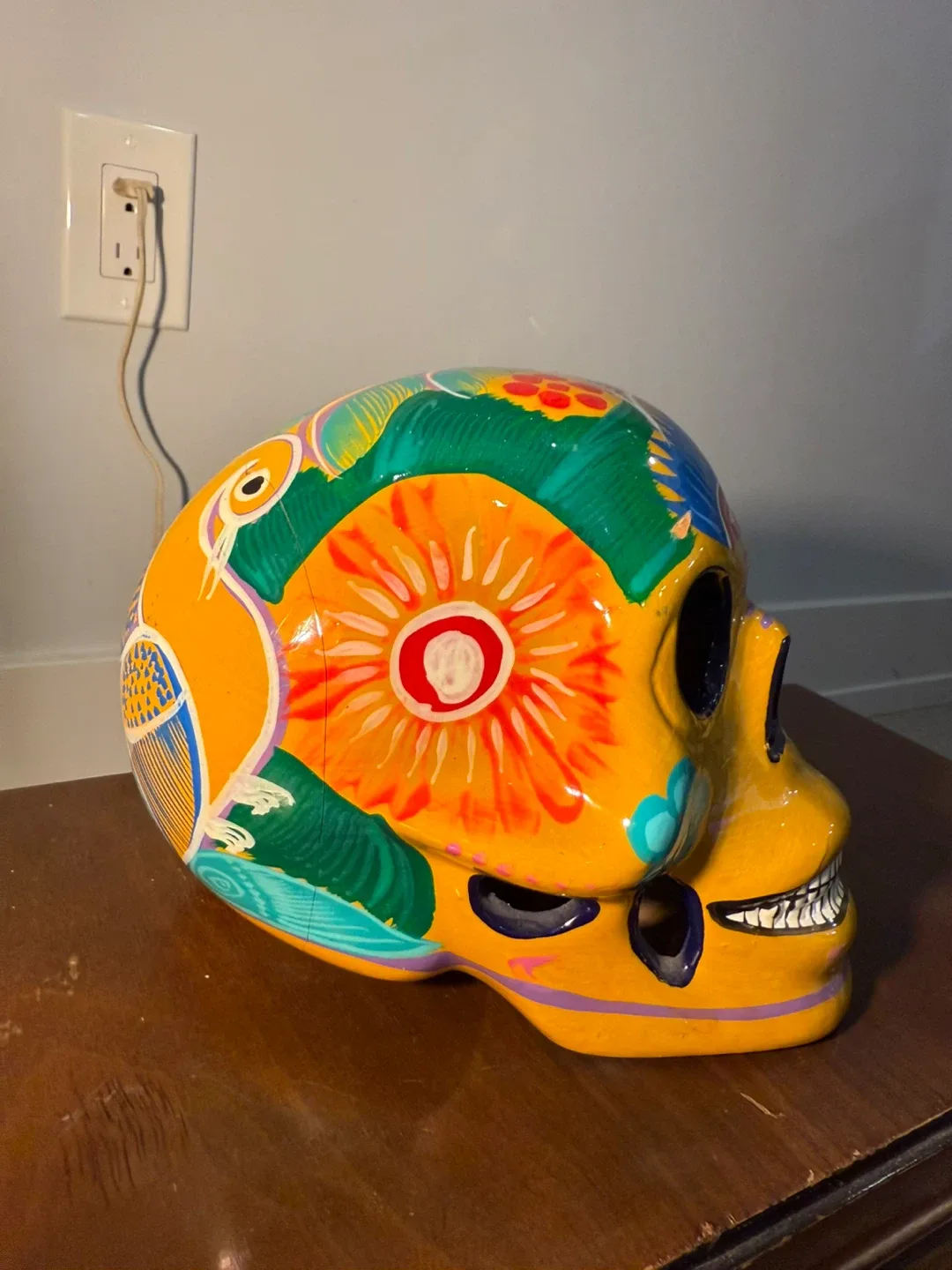 Genuine Ceramic Mexican Day of the Dead Skull image indicator(2)