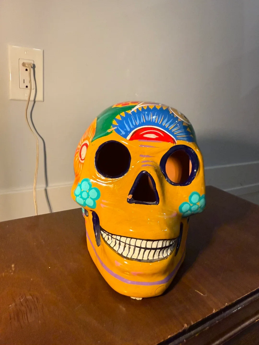 Genuine Ceramic Mexican Day of the Dead Skull