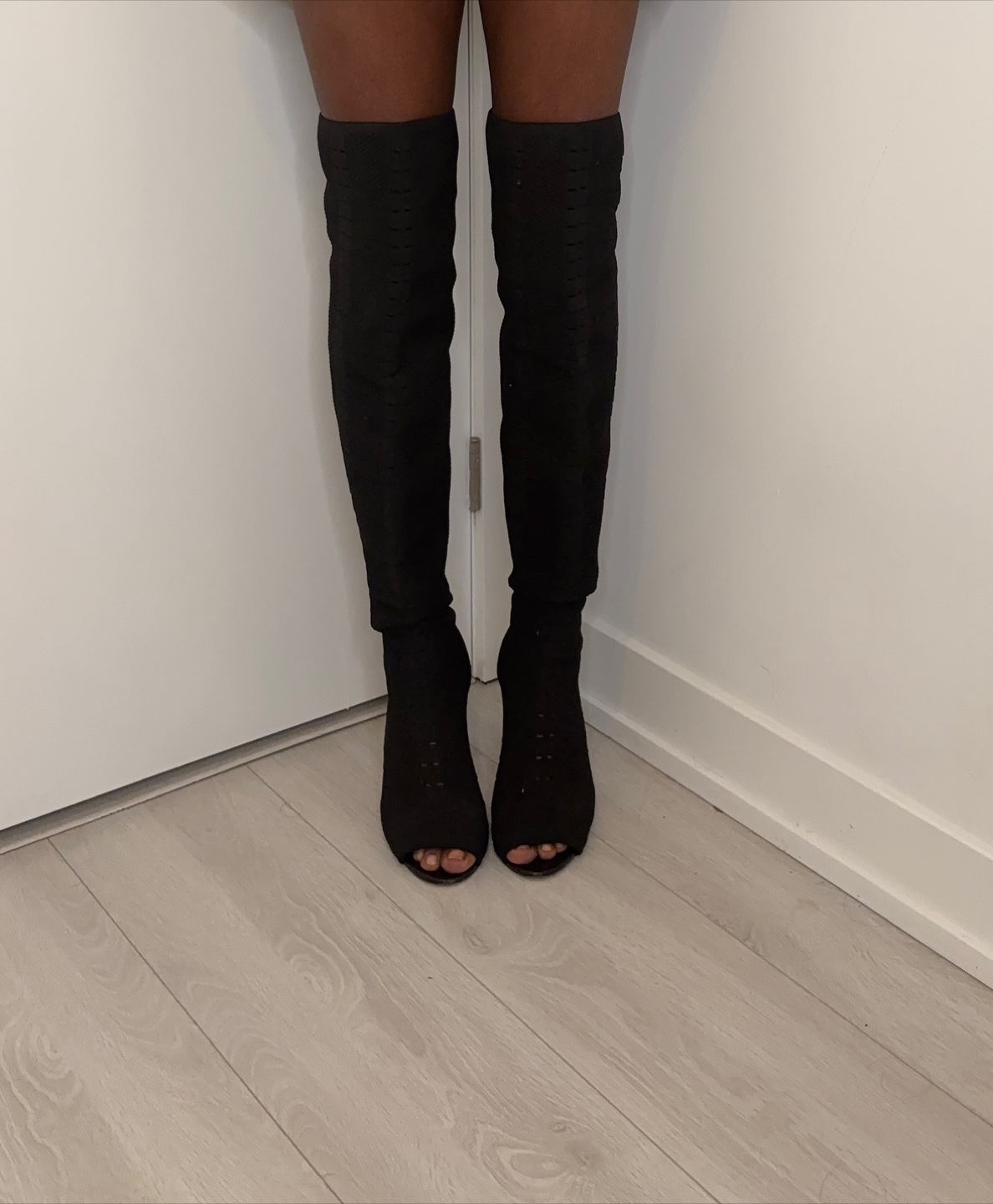Statement ALDO Thigh-High Open-Toe Boots!