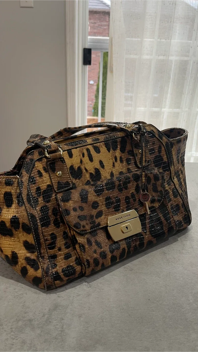 Anne Klein Leopard Print Satchel thumbnail