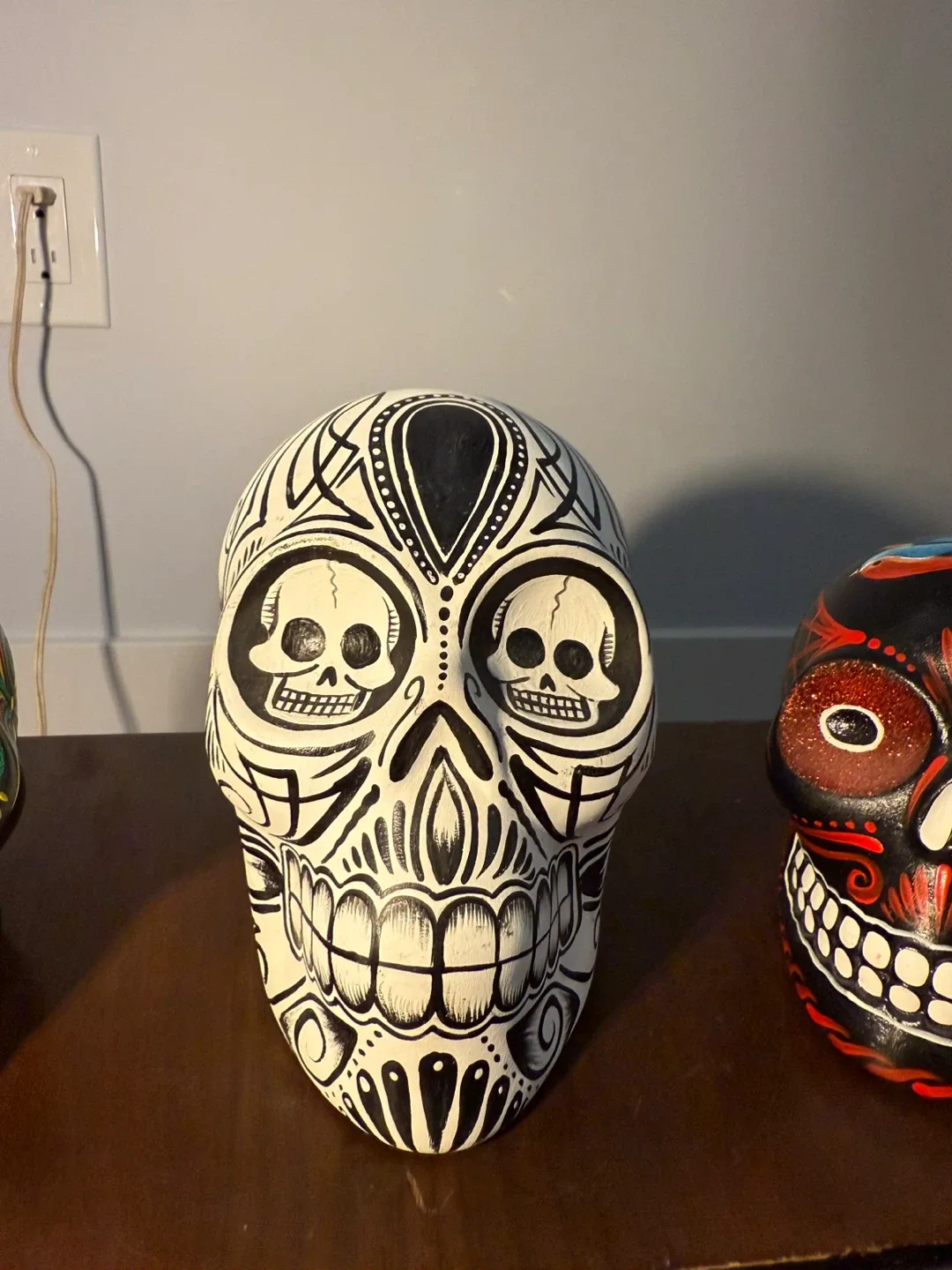 Genuine Ceramic Day of the Dead Skull