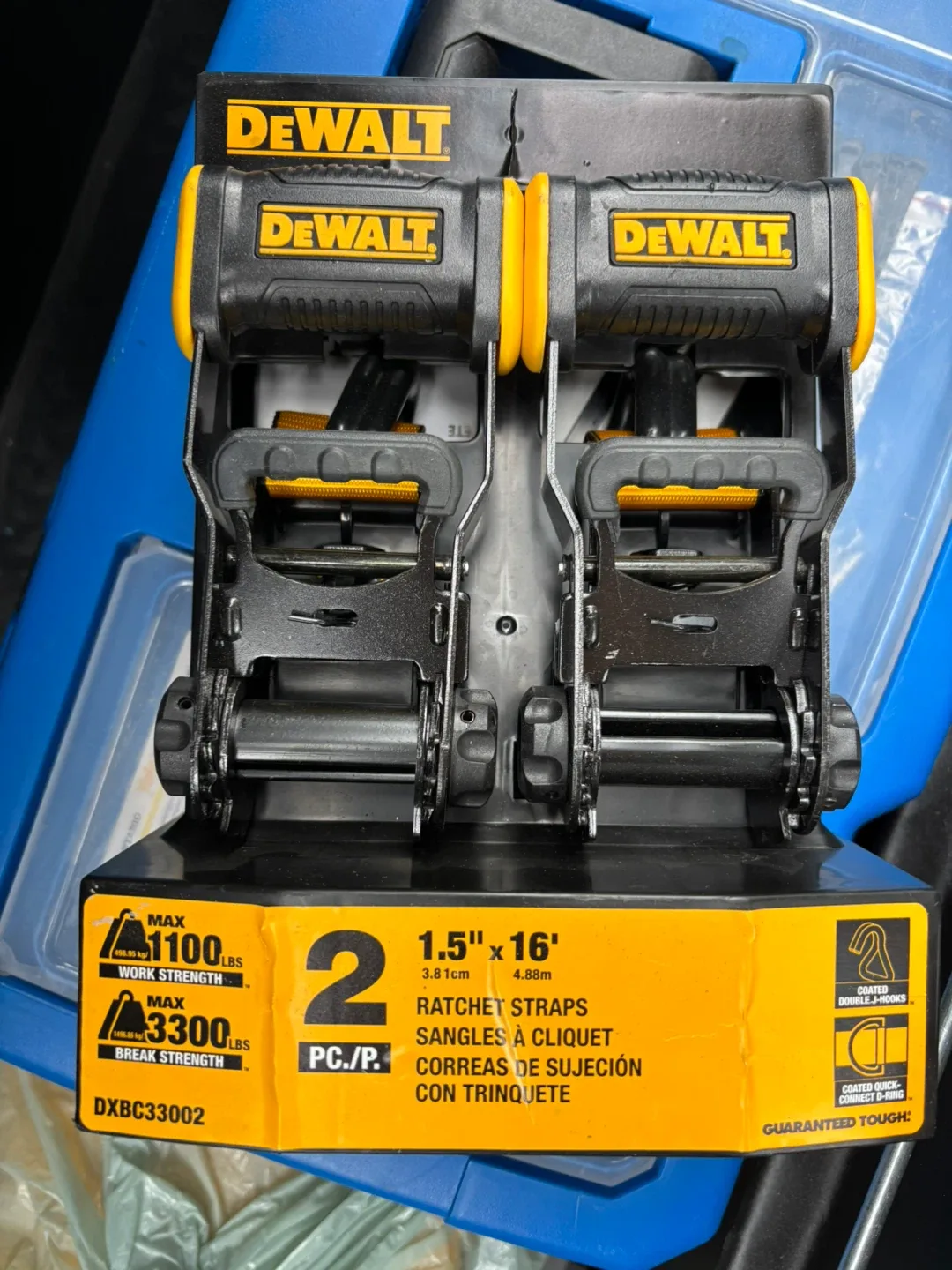 DeWalt 1.5" x 16' Ratchet Straps - 2 Pack