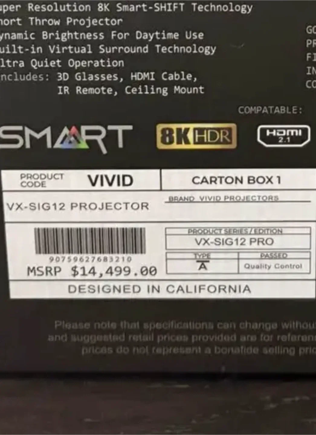 New VIVID VX-SIG12 8K Smart Projector image indicator(5)