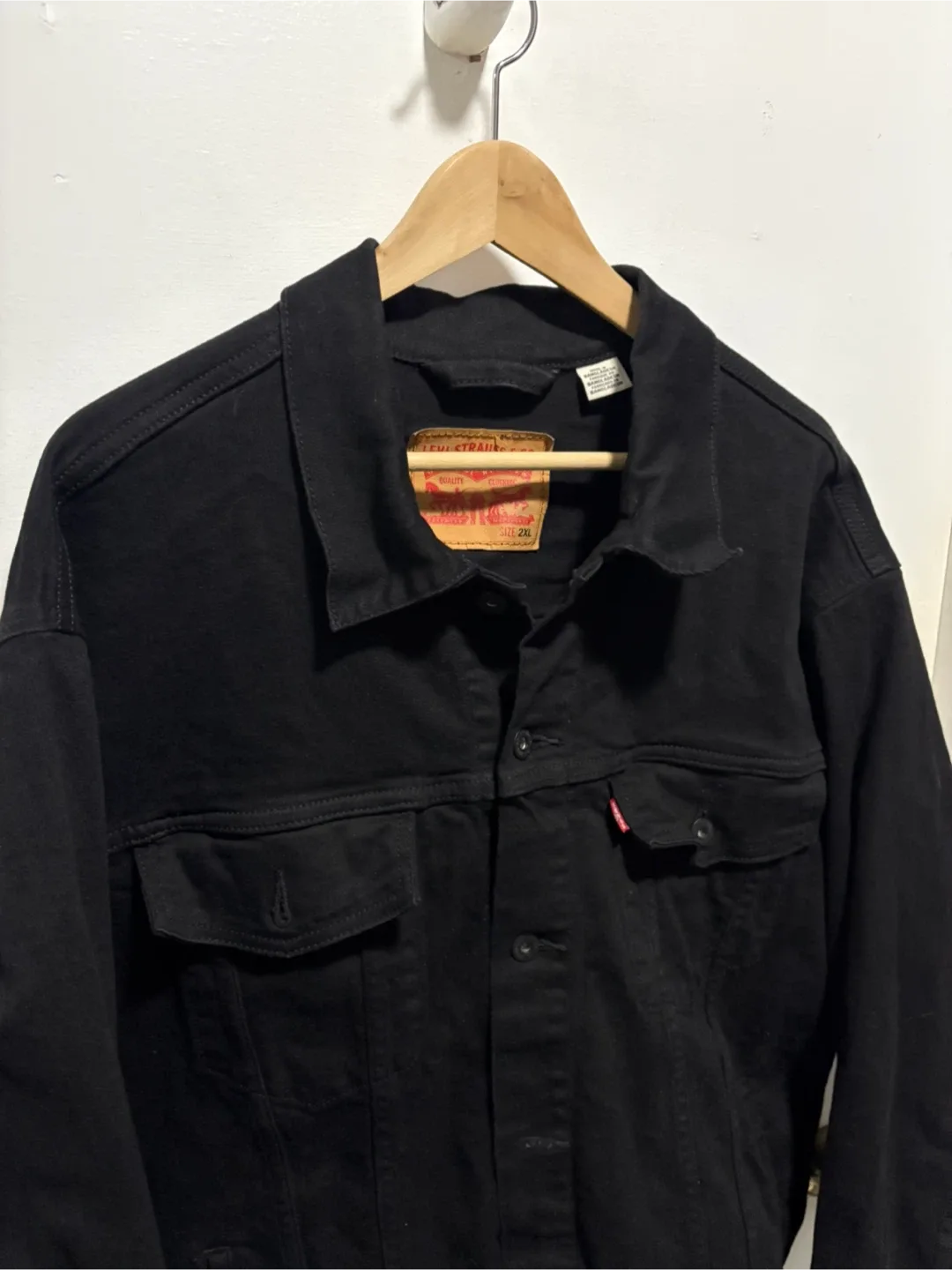 Levi's Black Denim Jacket XXL image indicator(3)