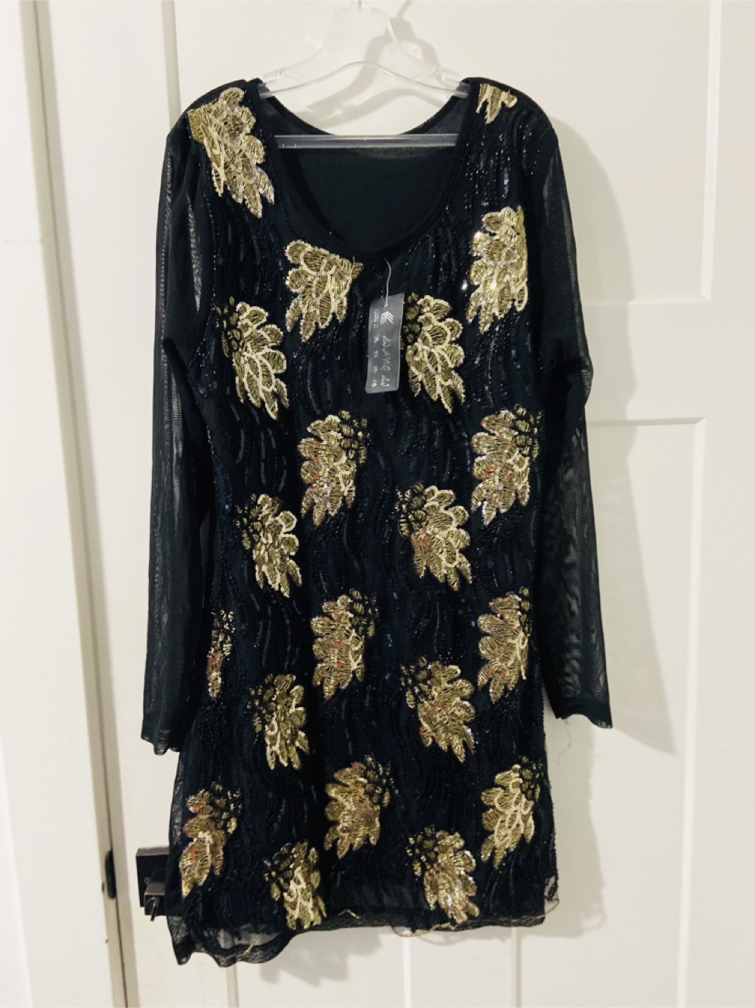 Black & Gold Embellished Dress - photo 2