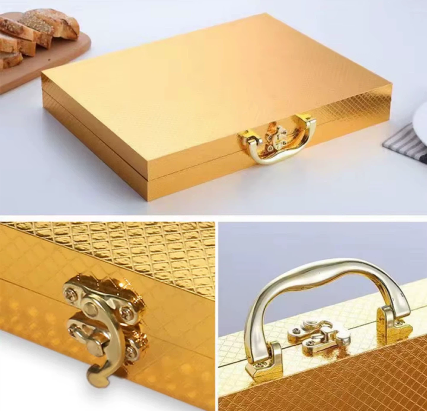 Silver Cutlery Set in Gold Case - 24cm x 32cm - photo 3