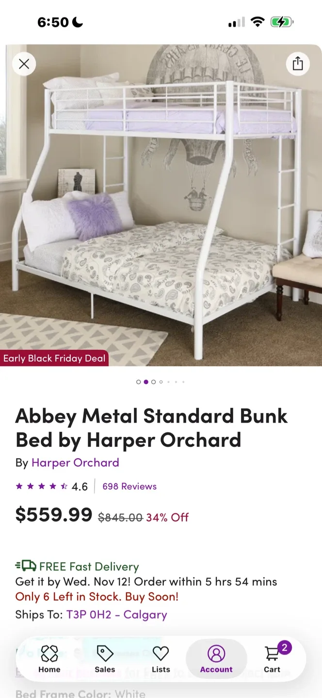 Harper Orchard Abbey Metal Standard Bunk Bed image indicator(3)