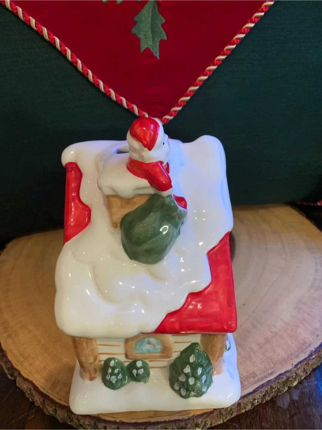Christmas Ceramic Cabin Candle Holder image indicator(5)