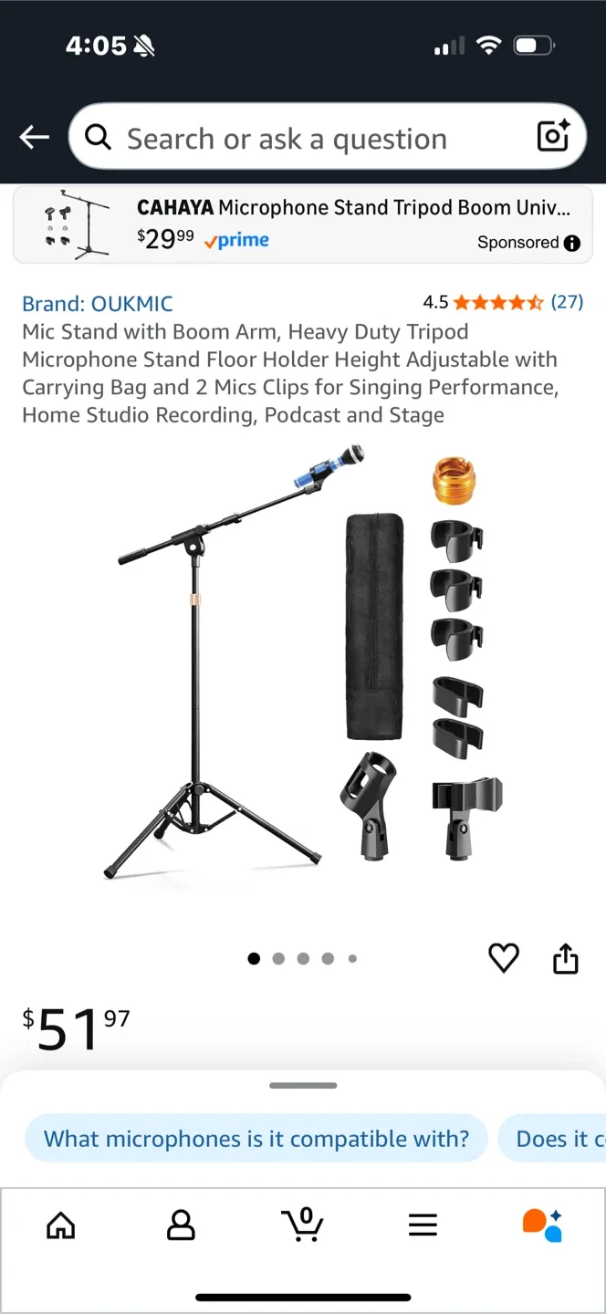 CAHAYA Microphone Stand Tripod Boom image indicator(4)