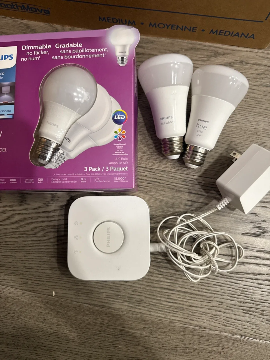 Philips Hue smart bulb and Hub, regular bulb package thumbnail
