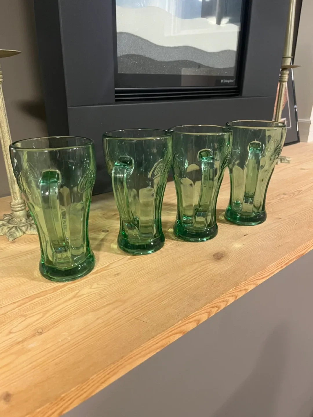 Coca-Cola Green Glass Mugs - Set of 4